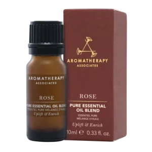 A dark brown bottle of Aromatherapy Associates Pure Essential Oil blend